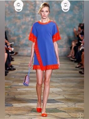Tory Burch Marisa Dress lace crochet trim Runway 0 shift